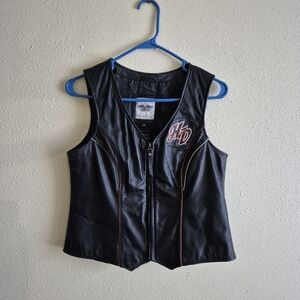 Harley Davidson Womens Leather Vest Size Medium